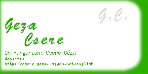 geza csere business card
